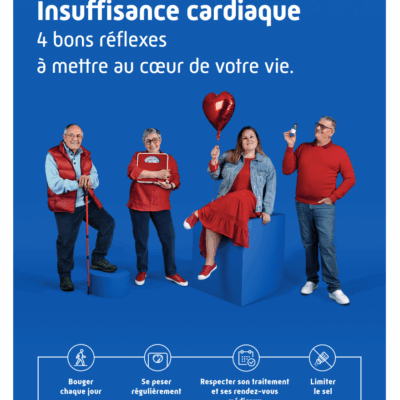Affiche Insuffisance cardiaque « Les 4 bons réflexes à mettre au cœur de votre vie »
