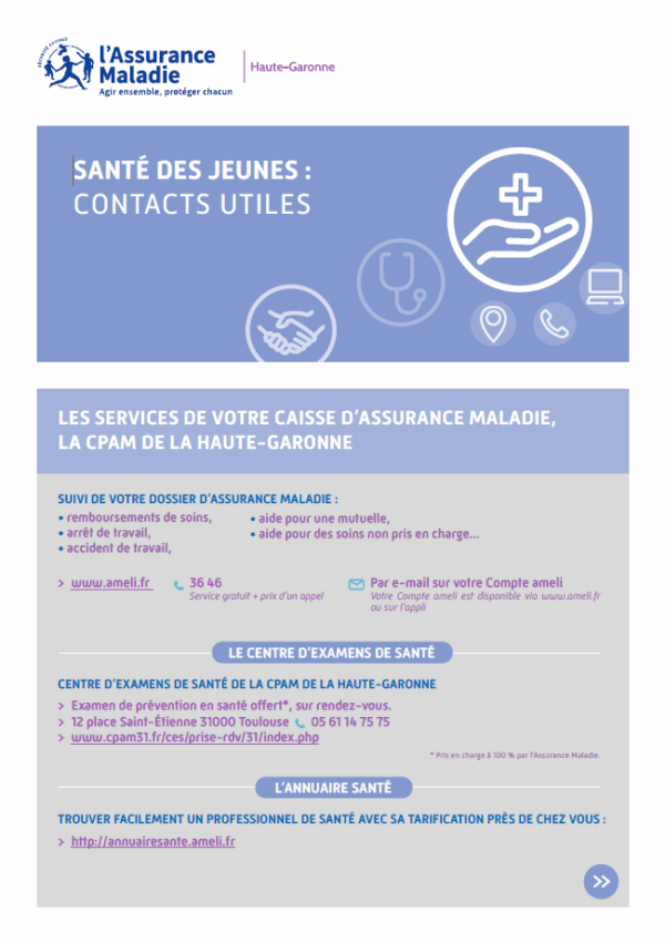Mémo Santé des jeunes : Contacts utiles