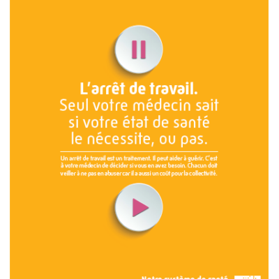 Affiche Arrêt de travail – Bon usage du système de santé