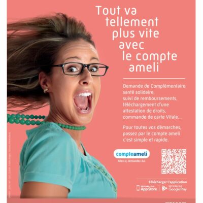 Affiche « Tout va tellement plus vite avec le compte ameli »